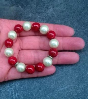 Minerální náramek s tyrkenitem a perlami (X573)