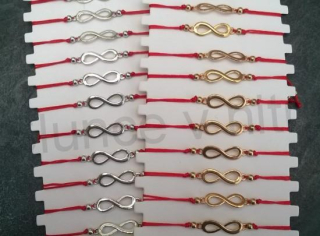 Pletený,šňůrkový červený náramek Nekonečno (BC481)