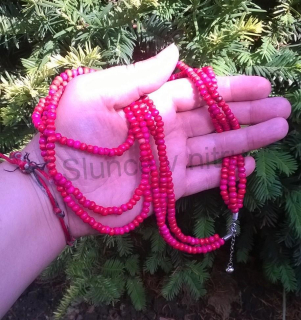 Dřevěný náhrdelník ze 3 řad korálků (BD407)