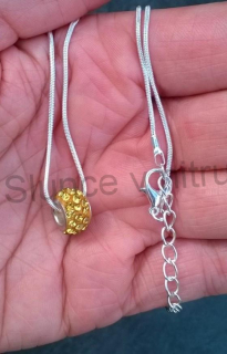 Postříbřený hadí řetízek swarovski elements zlatý (BD408)