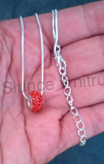 Postříbřený hadí řetízek swarovski elements tmavě oranžový (BD408)