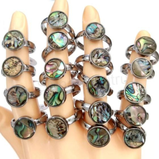 Prsten přírodní mušle Abalone/Paua Shell (BP332)