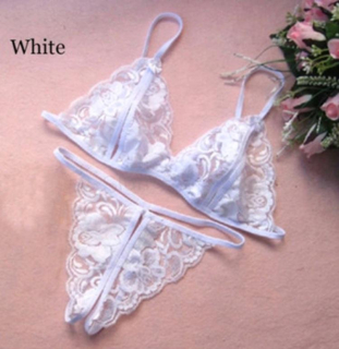 Sexy prádlo krajkové – bílý set, velikost M–XL (K107)