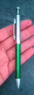 Kuličkové pero, propiska s ozdobnou pružinkou - 1 mm zelené (E383)