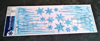 Samolepka, dekorace s vánočním motivem glitrové 60 x 21 cm (E387)