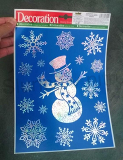 Samolepka, dekorace s vánočním motivem 32 x 22 cm (E389)