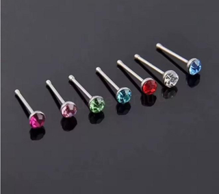Piercing do nosu z chirurgické oceli 9 mm a zirkonem (BB508)