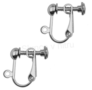 Bižuterní šroubovací náušnice 17 x 13 x 5 mm platinové (AA61)