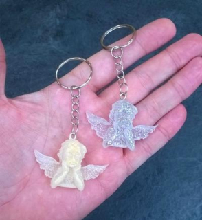 Orgonitová klíčenka andílek 4,8x3,4 cm (PP95)