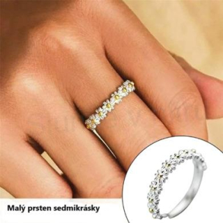 Nastavitelný postříbrný prsten Sedmikráska (BP338)