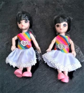 Pohyblivá panenka Doll 16 cm s dlouhými vlasy (D471)