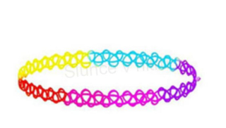 Choker náhrdelník Tattoo – klasický duhový, 3 (BD411)