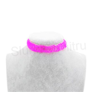 Choker náhrdelník Tattoo – klasický tmavě růžový,11 (BD411)