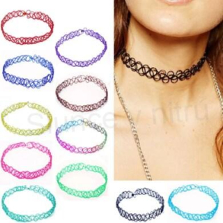 Klasický Tattoo Choker náhrdelník – elastický (BD411)