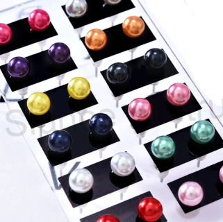 Puzetové náušnice z chirurgické oceli více barev 5,7 x 16,4 mm (BB445)