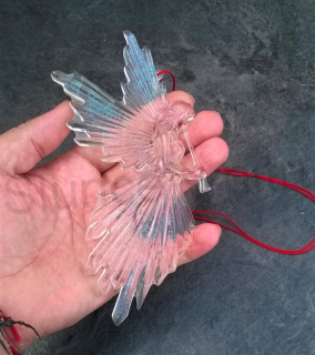 Orgonitový čirý Anděl s kamínky 16,5x8 cm  (PP104)