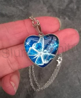 Náhrdelník s přívěškem srdce a motýlem (BD415)