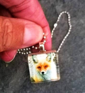 Náhrdelník s přívěškem liška ve dřevě (BD424)