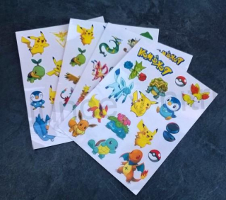 Voděodolné, dočasné tetovaní Pokemon (E454)