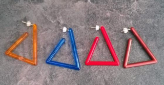 Puzetové náušnice trojúhelník z nerez oceli (BB516)