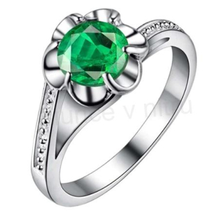 Postříbřený prsten se zirkony velikost 51 (BP347)