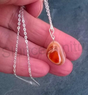 Náhrdelník Řetízkový přívěšek s achátem (X597)