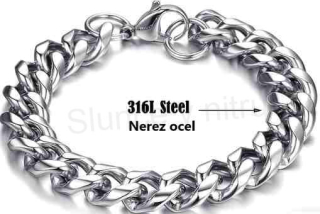Řetízkový náramek z chirurgické oceli (BC1)