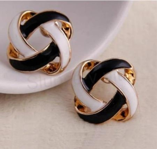 Puzetové náušnice uzel - barevné (BB525)