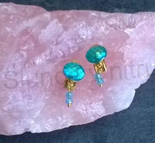 Náušnice klipsy s dračím vzorem měnicí a swarovski korálky 1,2 x 3 cm (BB530)
