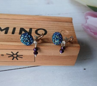 Náušnice klipsy ozdobné měnicí barvu na světle 12 mm (BB540)