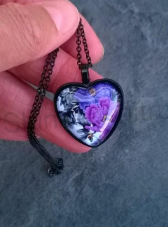 Náhrdelník s přívěškem srdce květiny (BD430)