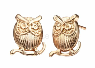 Puzetové náušnice Sova z chirurgické oceli více barev (BB544)