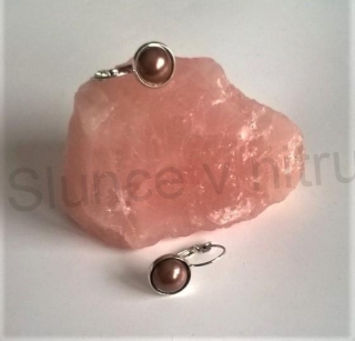 Platinové náušnice s  perleťovou perlou (BB546)