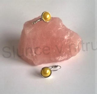 Platinové náušnice s  perleťovou perlou (BB551)