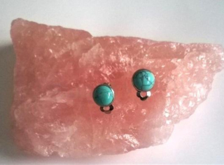 Minerální náušnice klipsy s tyrkenitem 16,5 x 11,1 mm (X608)