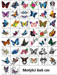 Voděodolné, dočasné tetovaní Motýlci (E466)