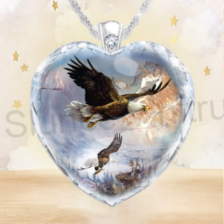 Náhrdelník s přívěškem orlů srdce (BD450)