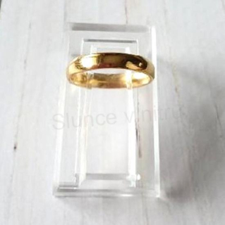 Nerezový prsten s hladkým páskem pozlacené (BP362)