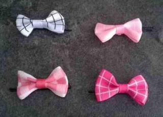 Dětská mašle do vlasů se sponkou 4 ks (H237)