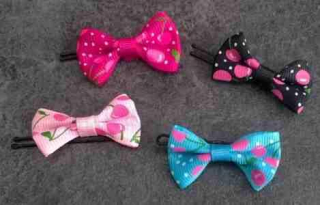 Dětská mašle do vlasů se sponkou 4 ks (H241)