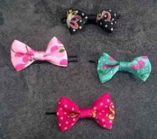 Dětská mašle do vlasů se sponkou 4 ks (H243)