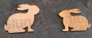 Nalepovací dřevěný zajíček, výřezy (V31)