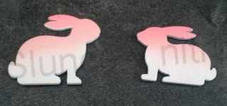 Nalepovací dřevěný zajíček barevný, výřezy (V32)