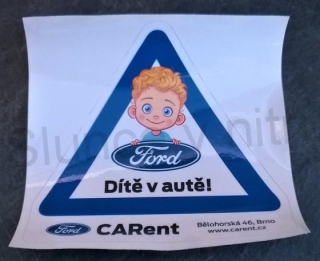 Samolepka na auto Dítě v autě originál Ford 15 x 14,5 cm (E470)