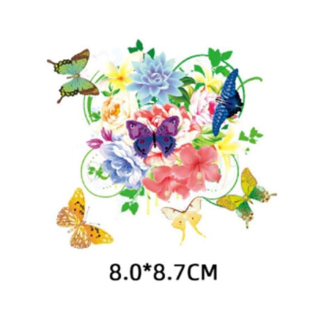 Samolepicí nažehlovací nášivka Motýlci a květy (C593)