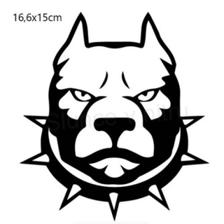 Samolepky na auto pitbull 16,6 x 15 cm (E481)