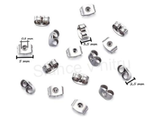 Náušnicová zarážka nerez ocel motýlek 5 x 3,5 x 2,5 mm | 1 Pár (AA77)