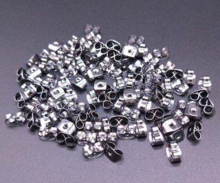 Náušnicová zarážka motýlek antracit 6 x 4 x 3 mm | 1 Pár (AA78)