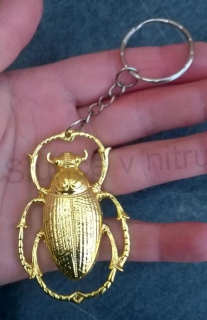 Přívěsek na klíče - brouk scarab zlatý (H268)