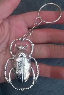 Přívěsek na klíče - brouk scarab stříbrný (H268)